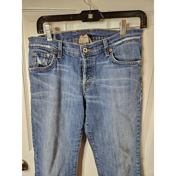 Lucky Brand Vtg Women's Mid Rise Crop Jeans Size 8/29 Blue USA Button Fly - Picture 2 of 10